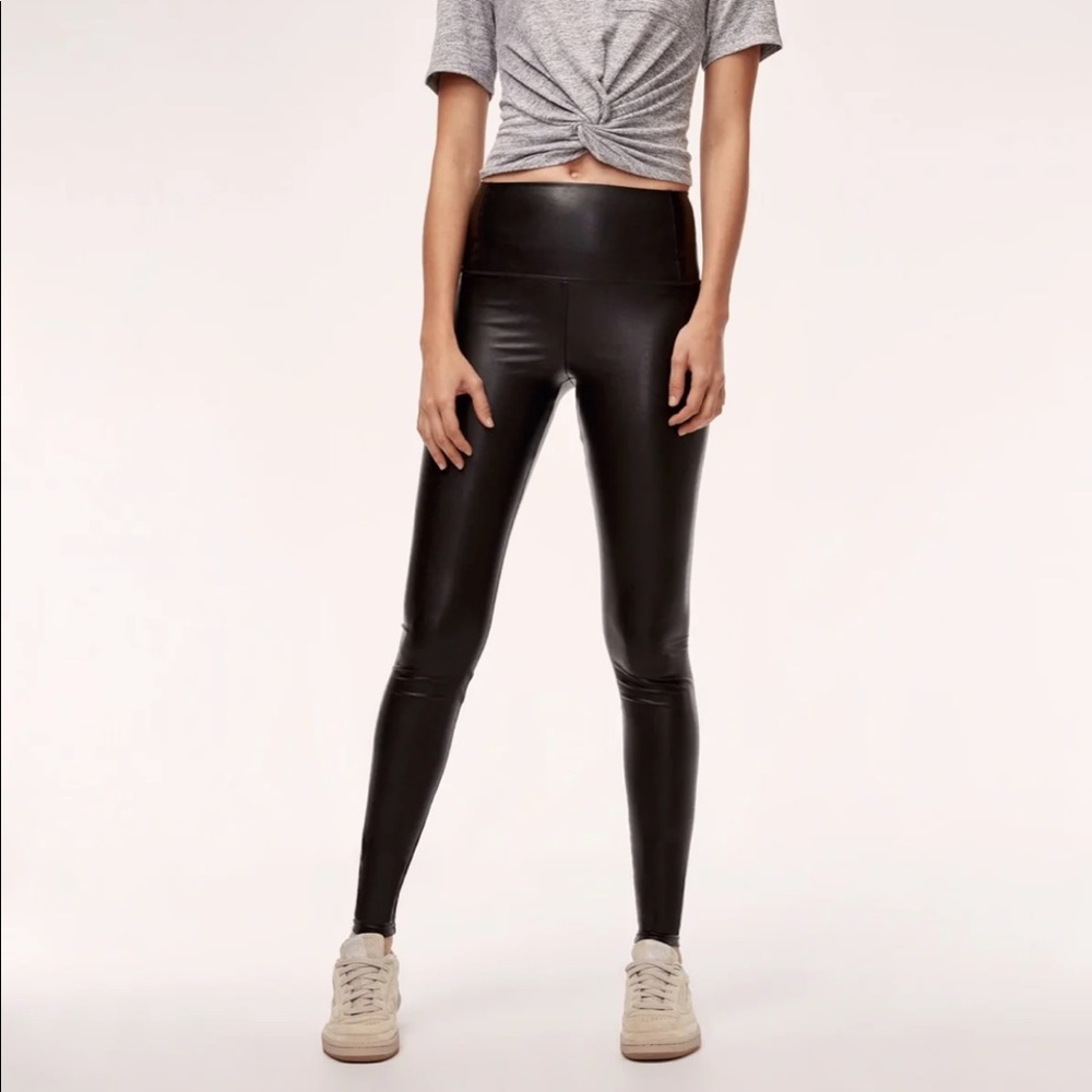 Wilfred Free Daria Black Faux Leather Leggings
